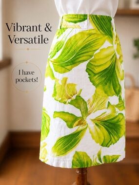 Alanni Cotton Stretch Floral Skirt Size 6 Pockets Tropical Garden A-Line